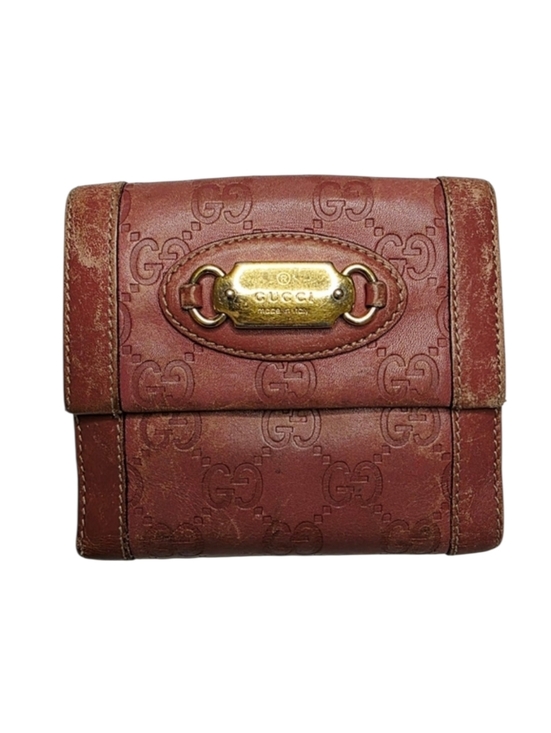 Gucci Handbags - Gucci Leather Wallet with Gold Accent